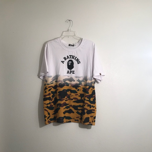 half camo half black bape shirt